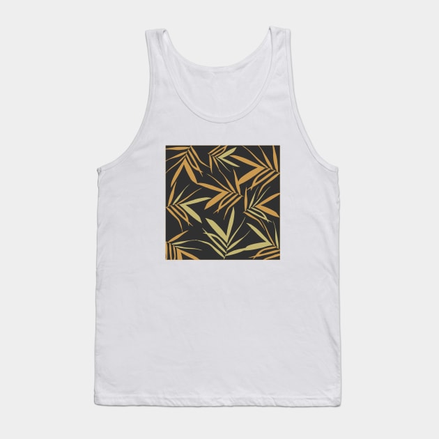 Leaves pattern. black gold. Tank Top by PrintedDreams